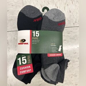 NWT Mossy Oak cushioned Men's Low Cut Socks - 15 Pairs